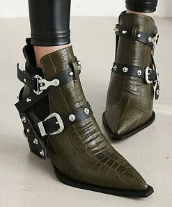 Best Pirce ๐ BUTITI Green Croc-Embossed Ankle Boot - ๐ฉ Women ๐