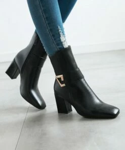 Deals ✔️ BUTITI Black Goldtone-Accent Ankle Bootie - 👩 Women 🥰