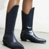 Cheap 😍 BUTITI Dark Blue Croc-Embossed Cowboy Boot - 👩 Women 🥰