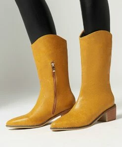 Best Pirce ❤️ BUTITI Yellow Cowboy Boot - 👩 Women 👏