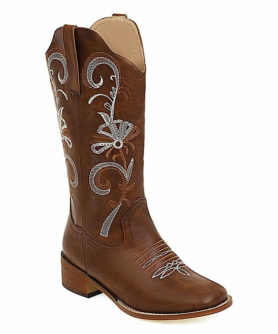 Best deal ๐ BUTITI Dark Brown Floral Embroidered Cowboy Boot - ๐ฉ Women ๐ 2 Best deal ๐ BUTITI Dark Brown Floral Embroidered Cowboy Boot - ๐ฉ Women ๐ - Image 2