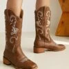 Best deal 🎁 BUTITI Dark Brown Floral Embroidered Cowboy Boot - 👩 Women 👏