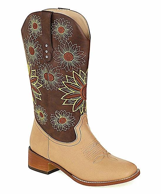 Cheap โญ BUTITI Camel Sunflower Embroidered Cowboy Boot - ๐ฉ Women โ๏ธ 2 Cheap โญ BUTITI Camel Sunflower Embroidered Cowboy Boot - ๐ฉ Women โ๏ธ - Image 2
