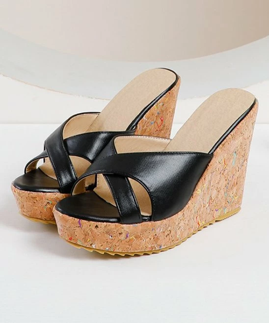 Best Pirce ๐ฏ BUTITI Black Criss-Cross Wedge ๐ฉด Sandal - ๐ฉ Women ๐ 4 Best Pirce ๐ฏ BUTITI Black Criss-Cross Wedge ๐ฉด Sandal - ๐ฉ Women ๐ - Image 4