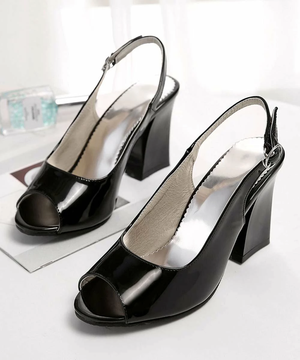 Best Sale ๐ BUTITI Black Open-Toe Slingback Pump - ๐ฉ Women ๐ 3 Best Sale ๐ BUTITI Black Open-Toe Slingback Pump - ๐ฉ Women ๐ - Image 3