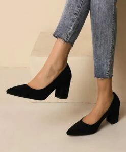 Cheapest 🧨 BUTITI Black Pointed-Toe Block Heel Pump - 👩 Women 😍