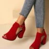Best reviews of ⭐ BUTITI Red Buckle Cutout Peep-Toe Pump - 👩 Women ⭐