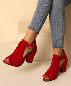 Best reviews of โญ BUTITI Red Buckle Cutout Peep-Toe Pump - ๐ฉ Women โญ