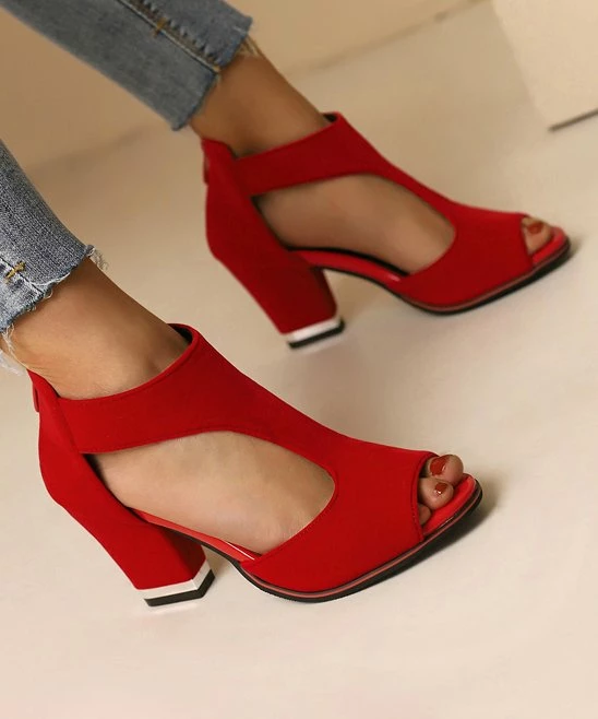 Promo โจ BUTITI Red Cutout Peep-Toe Pump - ๐ฉ Women ๐ 2 Promo โจ BUTITI Red Cutout Peep-Toe Pump - ๐ฉ Women ๐ - Image 2