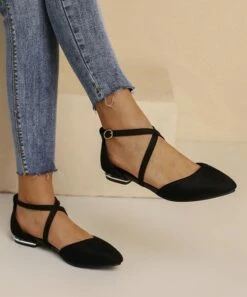 Best Sale ๐งจ BUTITI Black Ankle-Strap Flat - ๐ฉ Women ๐