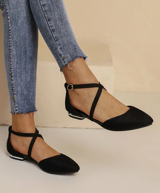 Best Sale ๐งจ BUTITI Black Ankle-Strap Flat - ๐ฉ Women ๐ 1 Best Sale ๐งจ BUTITI Black Ankle-Strap Flat - ๐ฉ Women ๐