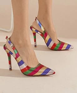 Budget ๐ BUTITI Red & Silvertone Multicolor Metallic Stripe Slingback Pump - ๐ฉ Women โญ 6 Budget ๐ BUTITI Red & Silvertone Multicolor Metallic Stripe Slingback Pump - ๐ฉ Women โญ -BUTITI Shop zu103359591 alt 2 tm1644965783
