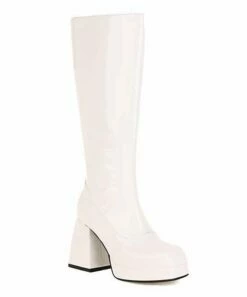 Best Pirce 🔔 BUTITI White Glossy Boot - 👩 Women 👏