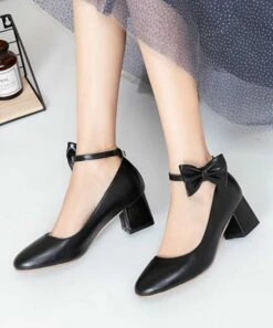 Promo ❤️ BUTITI Black Ankle Bow Mary Jane - 👩 Women 😀