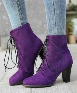 Deals 👍 BUTITI Purple Lace-Up Bootie - 👩 Women 🔔