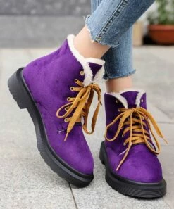 Top 10 ๐ฅ BUTITI Purple Faux Fur-Lined Ankle Boot - ๐ฉ Women ๐