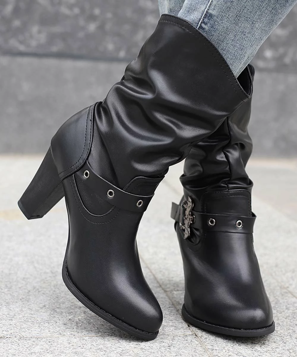 Cheap π BUTITI Black Slouchy Bat Buckle-Accent Boot - π© Women β€οΈ 3 Cheap π BUTITI Black Slouchy Bat Buckle-Accent Boot - π© Women β€οΈ - Image 3