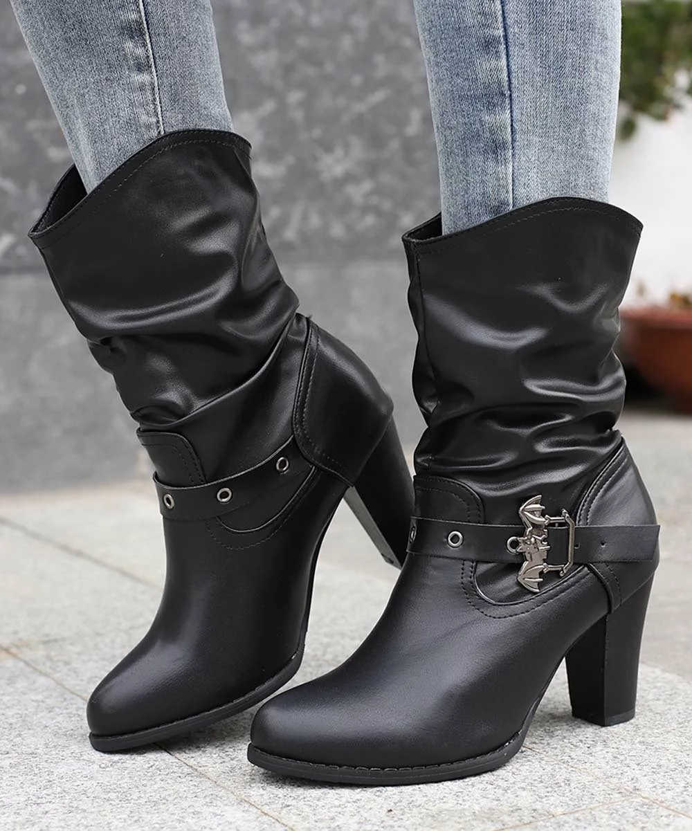 Cheap π BUTITI Black Slouchy Bat Buckle-Accent Boot - π© Women β€οΈ 4 Cheap π BUTITI Black Slouchy Bat Buckle-Accent Boot - π© Women β€οΈ - Image 4