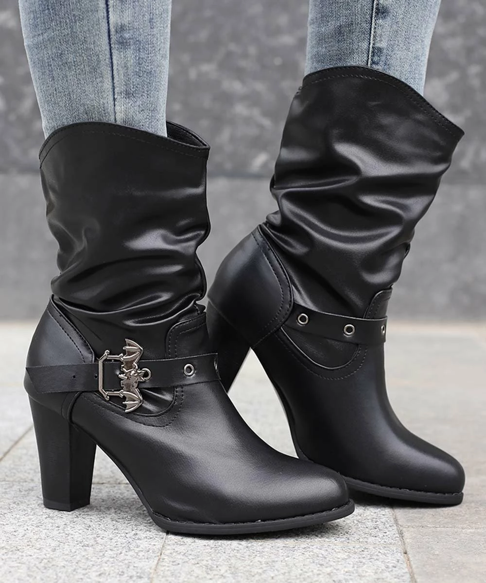 Cheap π BUTITI Black Slouchy Bat Buckle-Accent Boot - π© Women β€οΈ 1 Cheap π BUTITI Black Slouchy Bat Buckle-Accent Boot - π© Women β€οΈ