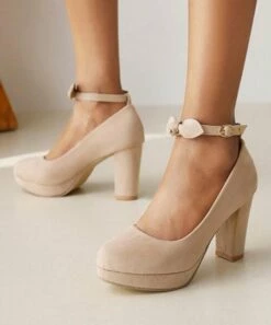 Best Sale 🤩 BUTITI Beige Bow-Accent Ankle Strap Pump - 👩 Women 🌟