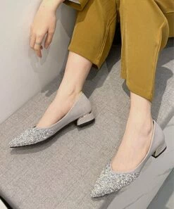 Promo 😍 BUTITI Gray Beaded Pointed-Toe Kitten Heel - 👩 Women ❤️ -BUTITI Shop zu103836562 alt 2 tm1646256573