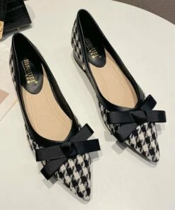 Best deal 🔥 BUTITI Black Houndstooth Bow Kitten Heel - 👩 Women ⌛ -BUTITI Shop zu103843488 alt 2 tm1646256573