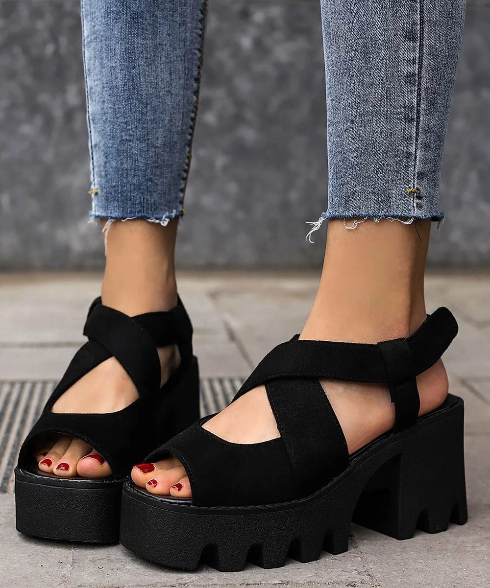 Brand new π₯ BUTITI Black Thick Chunky Crisscross π©΄ Sandal - π© Women π₯ 2 Brand new π₯ BUTITI Black Thick Chunky Crisscross π©΄ Sandal - π© Women π₯ - Image 2