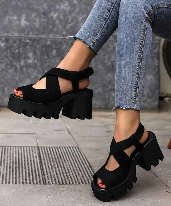 Brand new π₯ BUTITI Black Thick Chunky Crisscross π©΄ Sandal - π© Women π₯ 1 Brand new π₯ BUTITI Black Thick Chunky Crisscross π©΄ Sandal - π© Women π₯