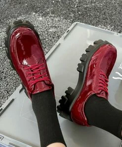 Best Pirce ❤️ BUTITI Wine Lug-Sole Platform Oxford - 👩 Women 👏