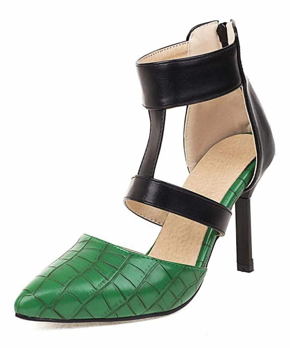 Cheapest ๐ BUTITI Green & Black Croc-Embossed Contrast T-Strap Pump - ๐ฉ Women ๐คฉ 2 Cheapest ๐ BUTITI Green & Black Croc-Embossed Contrast T-Strap Pump - ๐ฉ Women ๐คฉ - Image 2