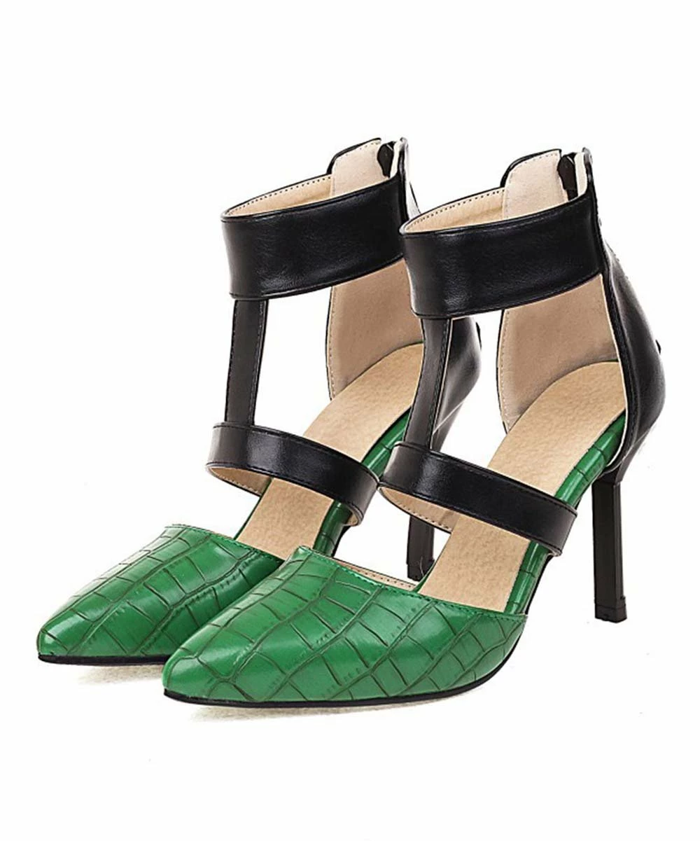 Cheapest ๐ BUTITI Green & Black Croc-Embossed Contrast T-Strap Pump - ๐ฉ Women ๐คฉ 4 Cheapest ๐ BUTITI Green & Black Croc-Embossed Contrast T-Strap Pump - ๐ฉ Women ๐คฉ - Image 4