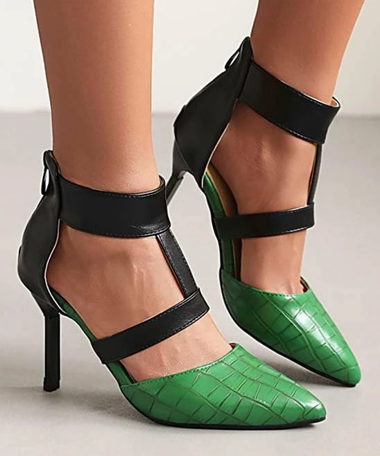 Cheapest ๐ BUTITI Green & Black Croc-Embossed Contrast T-Strap Pump - ๐ฉ Women ๐คฉ 1 Cheapest ๐ BUTITI Green & Black Croc-Embossed Contrast T-Strap Pump - ๐ฉ Women ๐คฉ