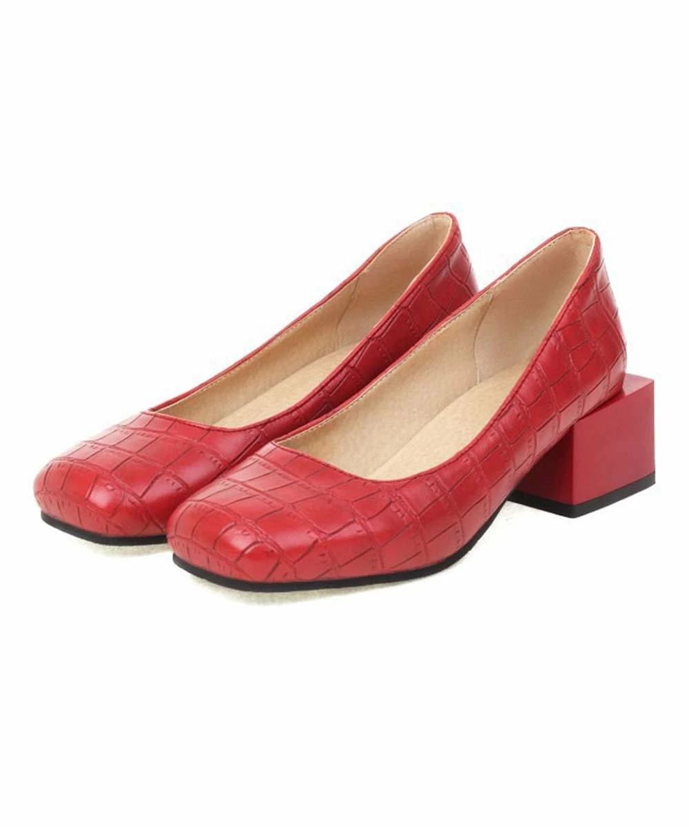 Top 10 ๐ BUTITI Red Croc-Embossed Square-Toe Pump - ๐ฉ Women ๐ 2 Top 10 ๐ BUTITI Red Croc-Embossed Square-Toe Pump - ๐ฉ Women ๐ - Image 2