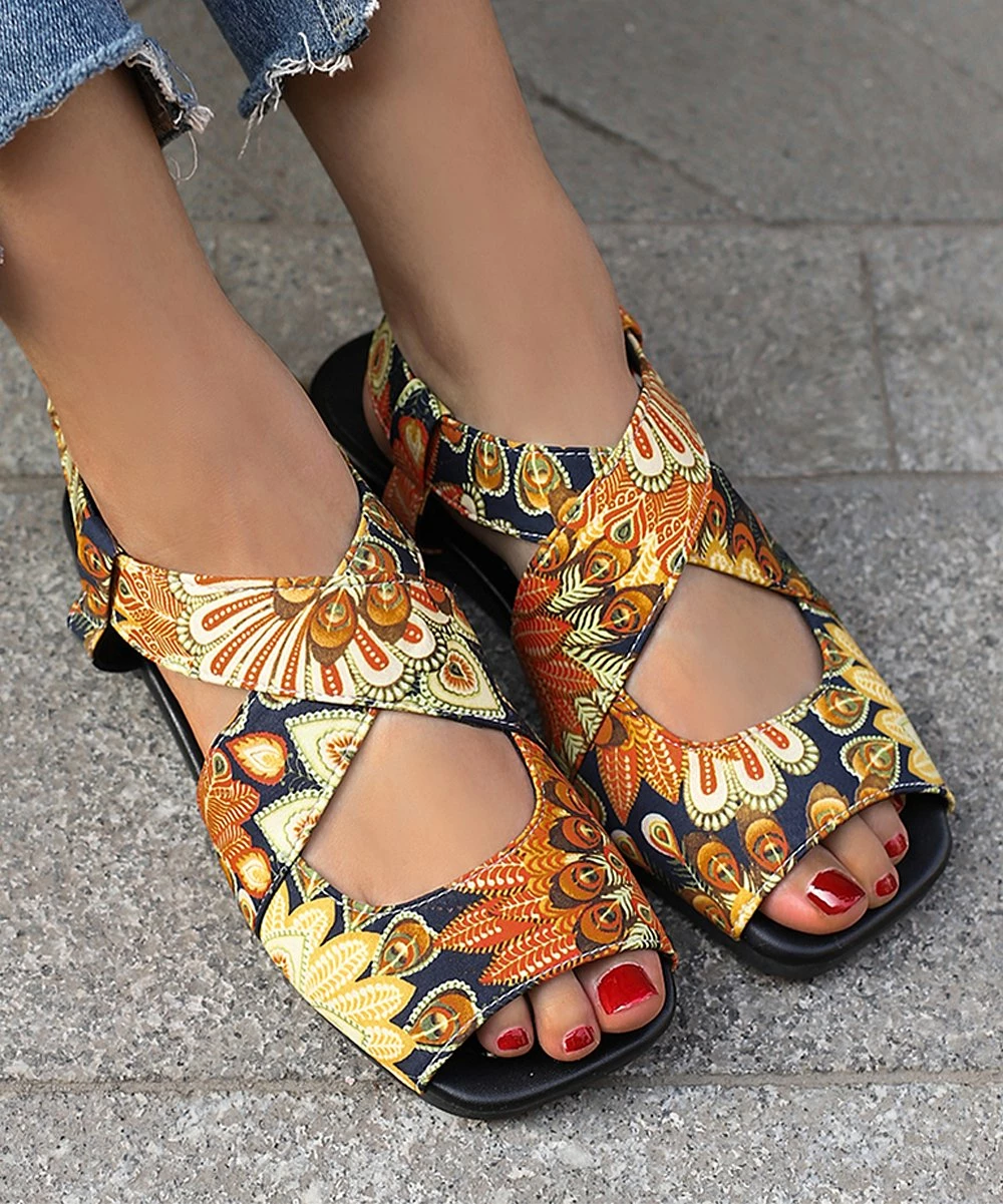 Best deal โ๏ธ BUTITI Yellow Floral Crisscross Strap ๐ฉด Sandal - ๐ฉ Women ๐ 2 Best deal โ๏ธ BUTITI Yellow Floral Crisscross Strap ๐ฉด Sandal - ๐ฉ Women ๐ - Image 2