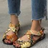 Best deal ✔️ BUTITI Yellow Floral Crisscross Strap 🩴 Sandal - 👩 Women 🌟