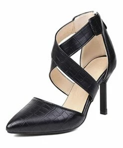 Best Pirce 🧨 BUTITI Black Croc-Embossed Crisscross Point-Toe Pump - 👩 Women 👍 -BUTITI Shop zu104375401 alt 2 tm1648056966