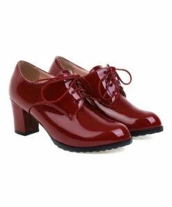 Best Pirce ❤️ BUTITI Red Lace-Up Pump - 👩 Women ⌛ -BUTITI Shop zu104648389 alt 3 tm1648754490