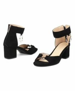 Cheapest 😀 BUTITI Black Ring-Detail Ankle-Strap 🩴 Sandal - 👩 Women 🧨 -BUTITI Shop zu104899762 alt 3 tm1649962592