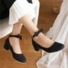 Flash Sale ✔️ BUTITI Black Bow-Accent Ankle-Strap Pump - 👩 Women ✔️