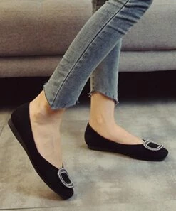 Outlet ✔️ BUTITI Black Embellished Square-Toe Ballet Flat - 👩 Women 🧨 -BUTITI Shop zu105271565 alt 4 tm1651077877