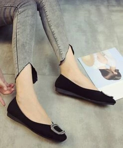 Outlet โ๏ธ BUTITI Black Embellished Square-Toe Ballet Flat - ๐ฉ Women ๐งจ