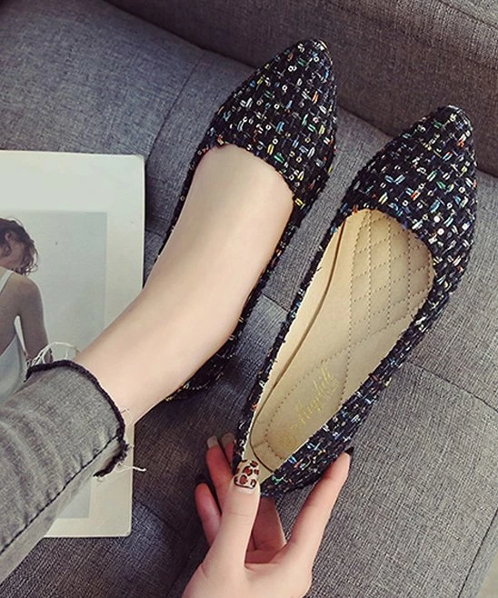 Brand new π€© BUTITI Black Sequin-Accent Tweed Ballet Flat - π© Women π 1 Brand new π€© BUTITI Black Sequin-Accent Tweed Ballet Flat - π© Women π