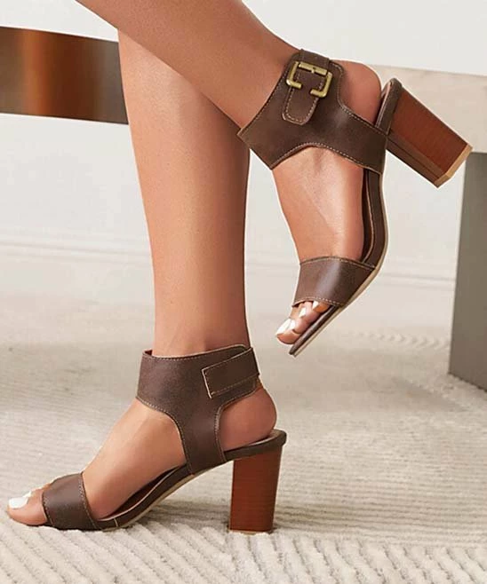 Cheap 🌟 BUTITI Brown Wide Ankle-Strap 🩴 Sandal - 👩 Women ⭐ 2 Cheap 🌟 BUTITI Brown Wide Ankle-Strap 🩴 Sandal - 👩 Women ⭐ - Image 2