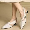 Wholesale 🌟 BUTITI White Cutout Slingback Kitten Heel - 👩 Women 👏