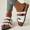 Best Pirce 🤩 BUTITI White Triple-Buckle 🩴 Sandal - 👩 Women ⭐