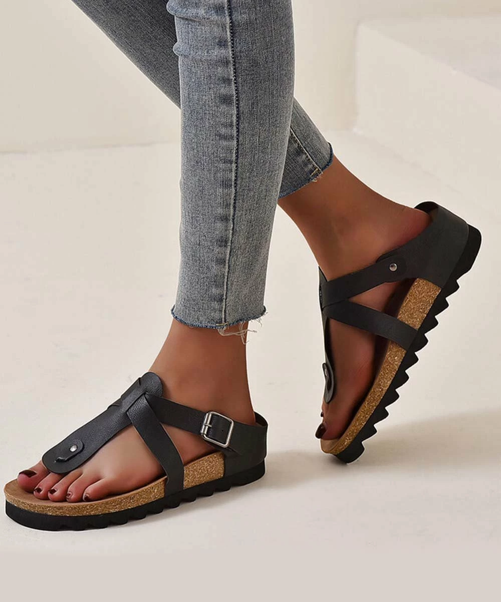 Cheapest π BUTITI Black Toe-Strap Buckle π©΄ Sandal - π© Women π 3 Cheapest π BUTITI Black Toe-Strap Buckle π©΄ Sandal - π© Women π - Image 3