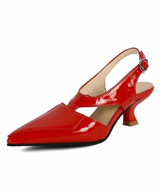 Best deal ✔️ BUTITI Red Cutout Pointed-Toe Slingback - 👩 Women ❤️ 3 Best deal ✔️ BUTITI Red Cutout Pointed-Toe Slingback - 👩 Women ❤️ - Image 3