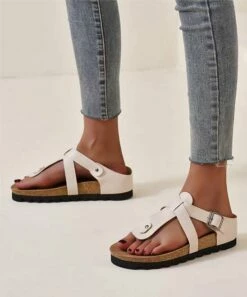 Best Sale 🧨 BUTITI Beige Toe-Strap Buckle 🩴 Sandal - 👩 Women 🧨