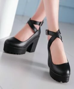 Top 10 โ BUTITI Black Ankle-Strap Chunky Pump - ๐ฉ Women โ๏ธ