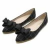 Wholesale 😀 BUTITI Black Windowpane Bow-Accent Pointed-Toe Flat - 👩 Women ⌛